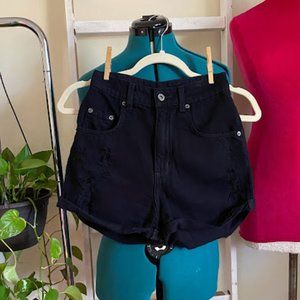 Carmar black denim shorts 24"